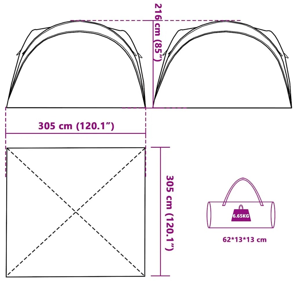 Tenda de festas impermeável azul