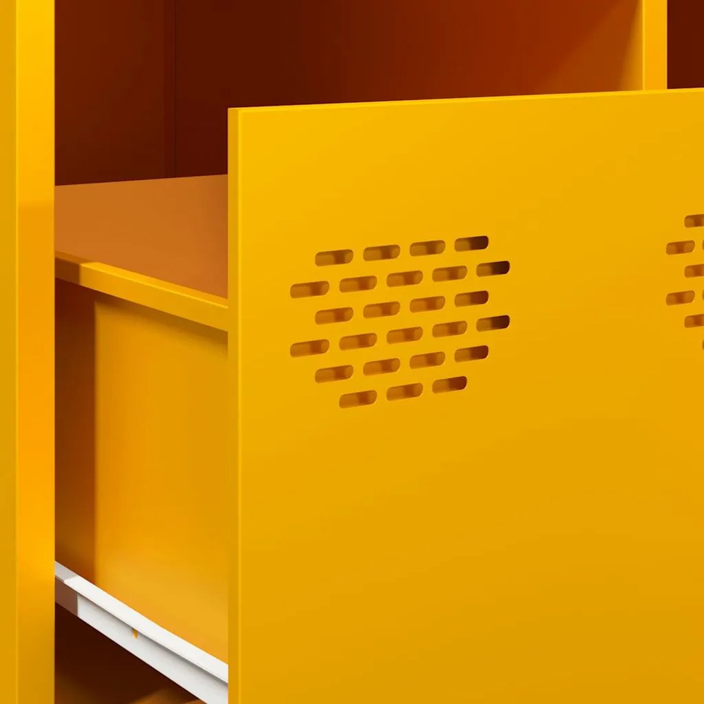 Mesa centro 101,5x50x43,5 cm aço laminado frio amarelo mostarda