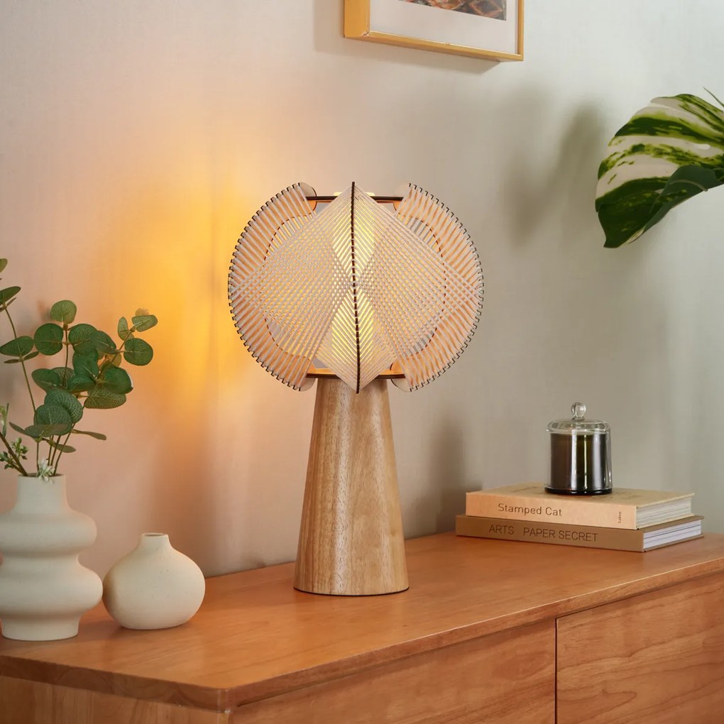 Candeeiro de Mesa Japandi Beige 45cm - Gertie