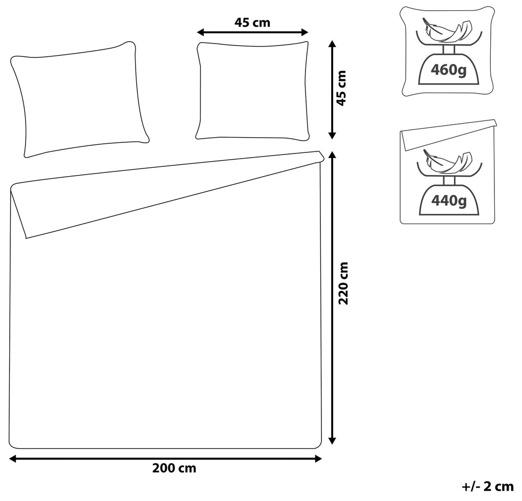 Colcha com relevo e duas almofadas creme 200 x 220 cm RUDKHAN Beliani