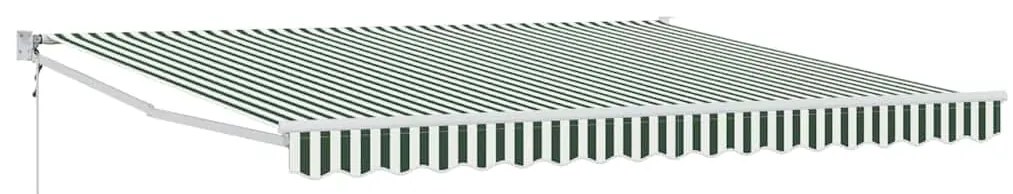 Toldo Retrátil Automático Verde e Branco 400x300 cm