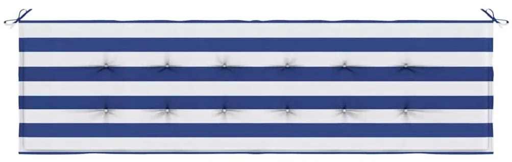 Almofada exterior listras azuis &amp; brancas 180x50x4 cm tecido Oxford