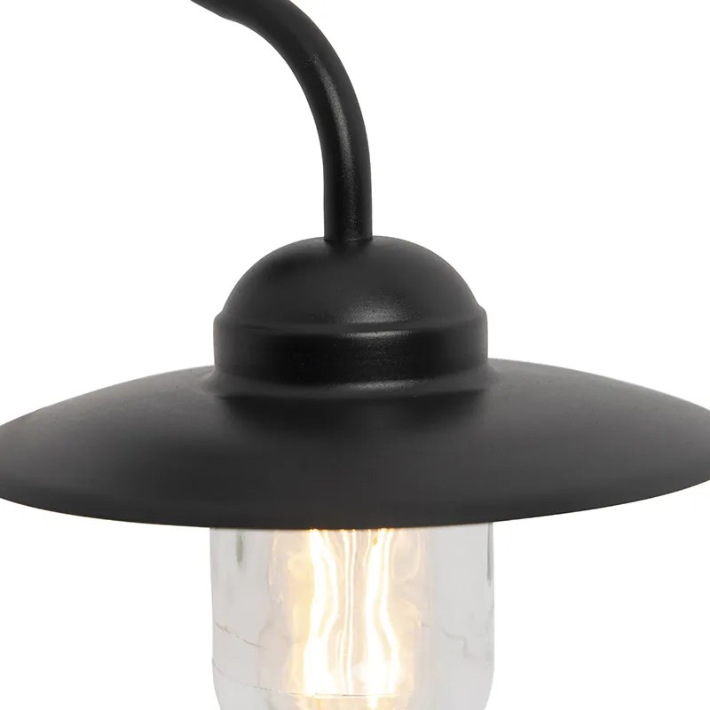 LED Candeeiro de parede exterior inteligente preto IP44 com WiFi A60 - Munich Industrial