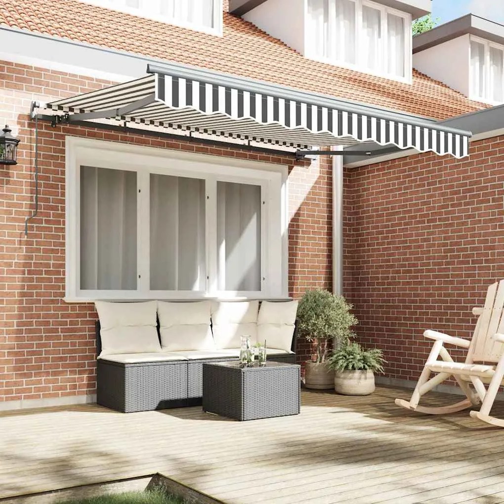 Toldo Retrátil Manual Antracite e Branco