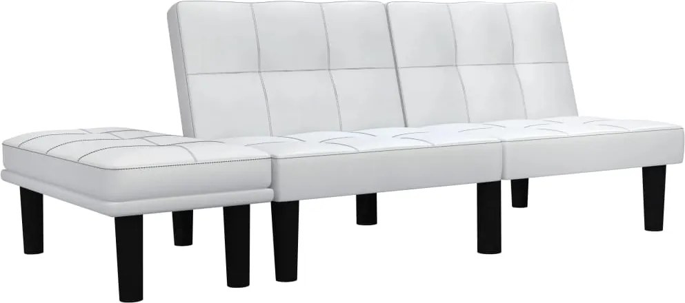 Sofá de 2 lugares couro artificial branco