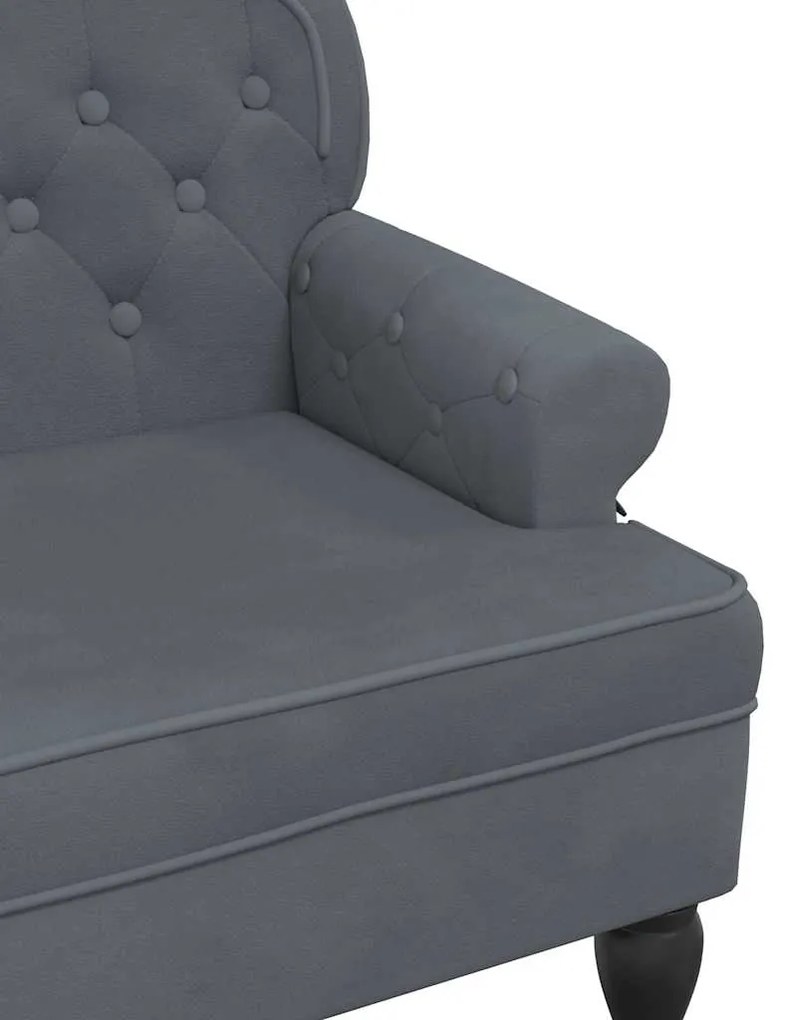 Banco com encosto 119,5x64,5x75 cm veludo cinzento-escuro