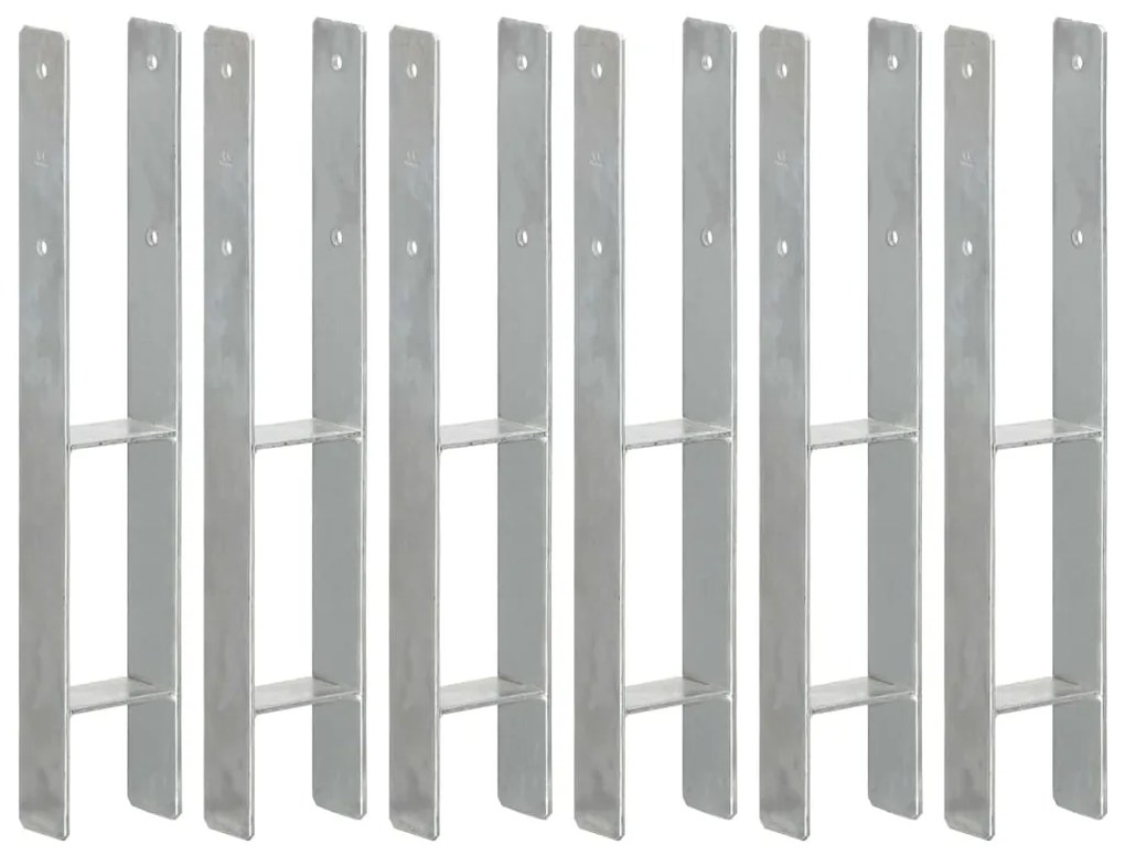 vidaXL Âncoras de vedação 6 pcs 9x6x60 cm aço galvanizado prateado