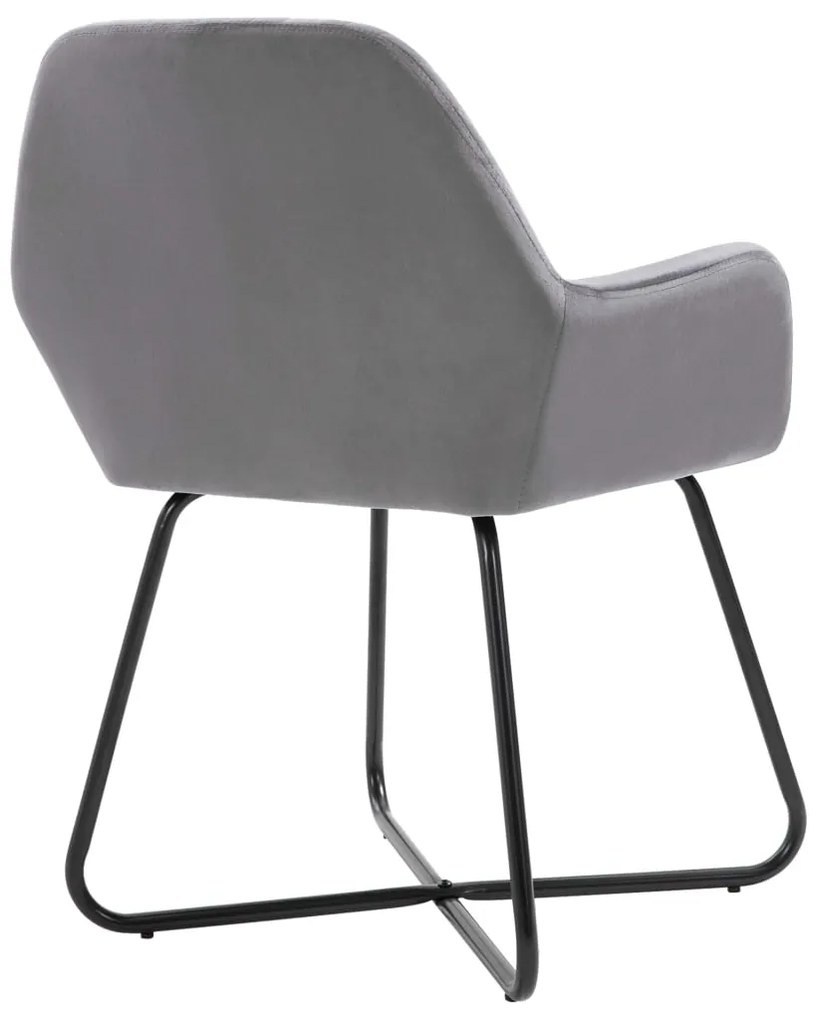 Cadeiras de jantar 2 pcs veludo cinzento