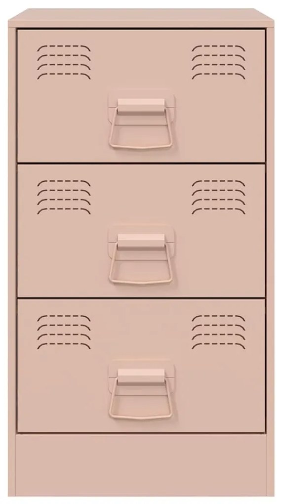 Mesas de cabeceira 2 pcs 34,5x39x62 cm aço rosa