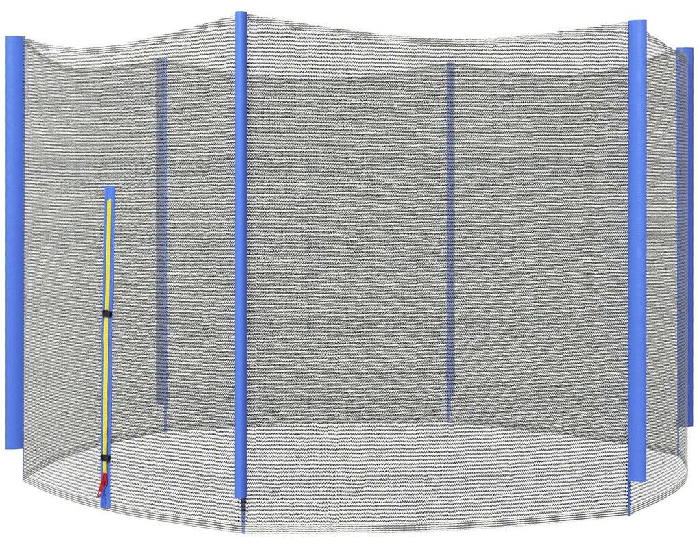 SPORTNOW Rede de Segurança para Trampolim Ø244 cm Rede de Substituição de Trampolins com Fecho de Correr para 6 Postes Azul