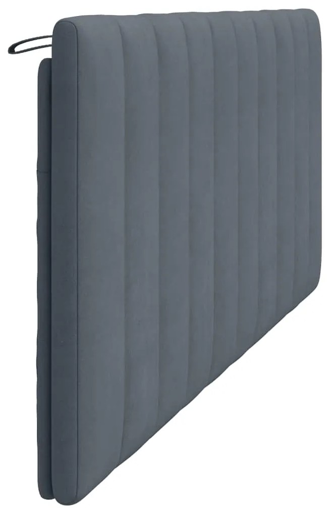 Almofadão de cabeceira 200 cm veludo cinzento-escuro