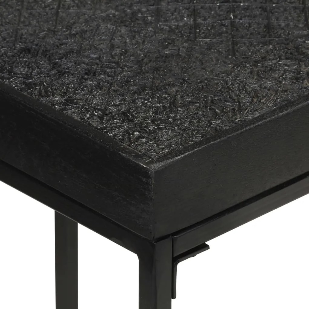 Mesa consola 110x35x76 cm acácia maciça e mangueira preto