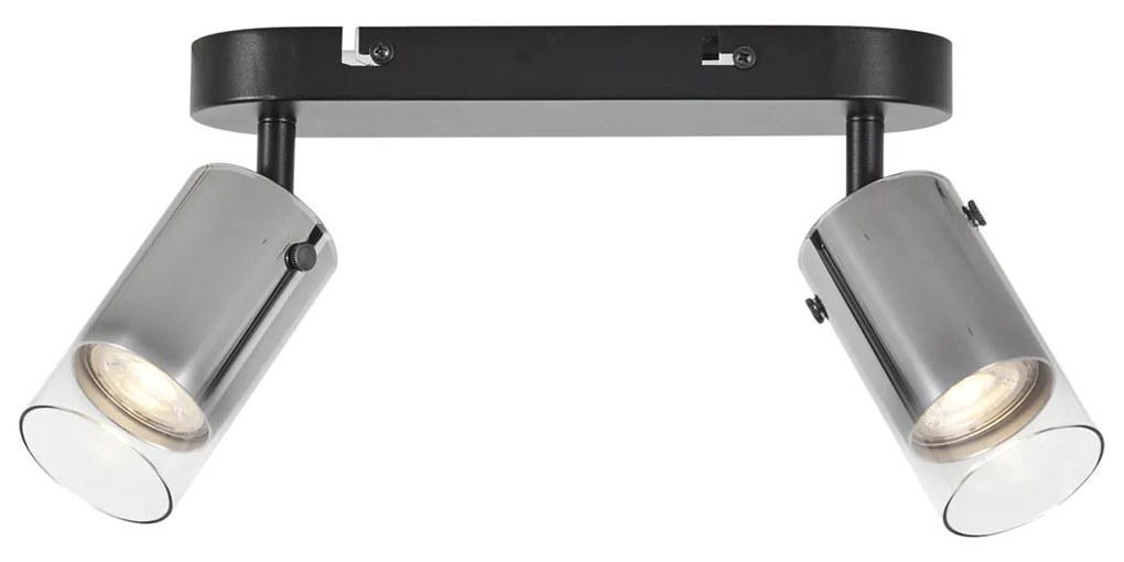 Foco de teto moderno cor de bronze 2-luzes giratório e ajustável - Drain