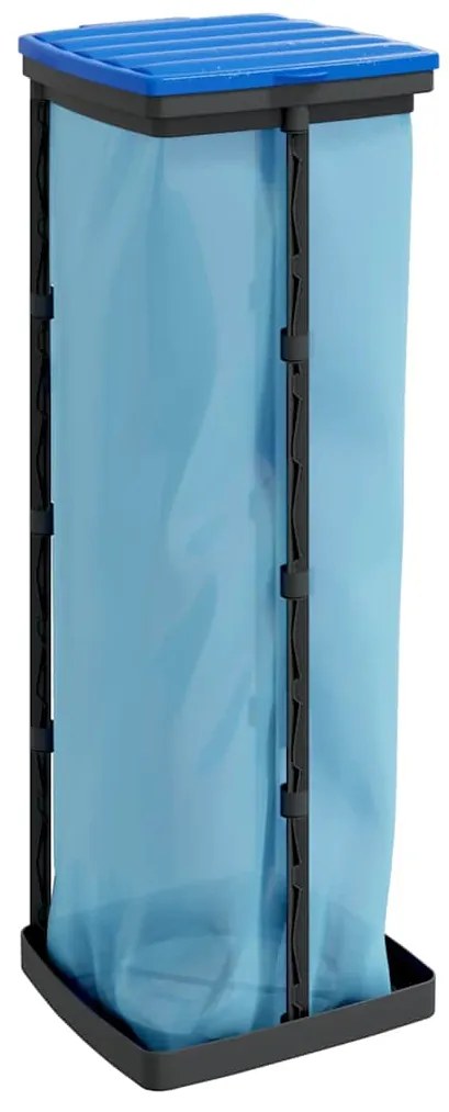Suportes para sacos de lixo 2 pcs 120 L PP preto e azul