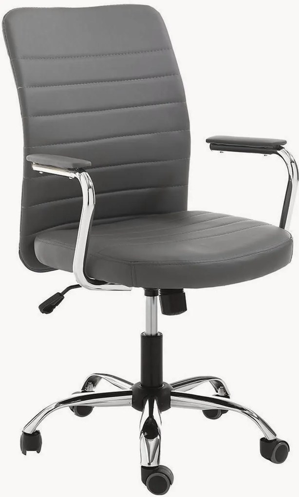 Cadeira de escritório em couro sintético regulável em altura Tyler