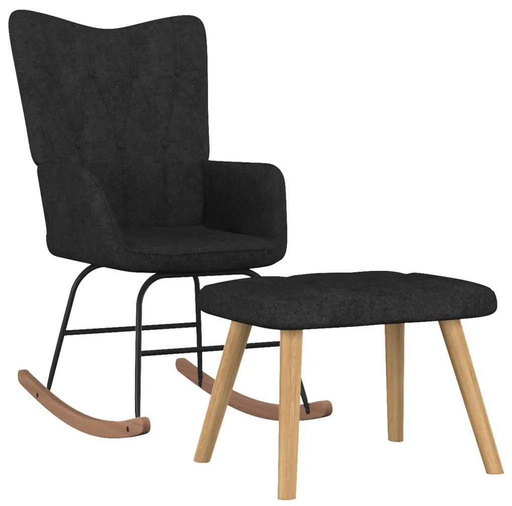 327628 vidaXL Cadeira de descanso com banco tecido preto