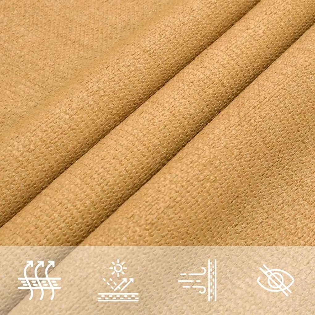 Para-sol vela triangular 160 g/m² 2,5x2,5x3,5 m PEAD areia