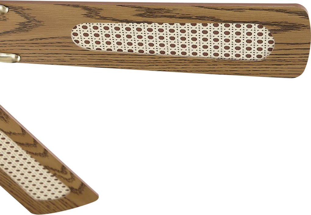 Ventilador de teto em latão com impressão de madeira e rattan 108cm com interruptor de tração - Mistral Lia