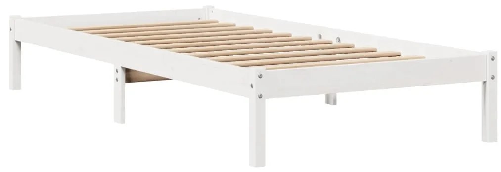 Cama sem colchão 75x190 cm madeira de pinho maciça branco