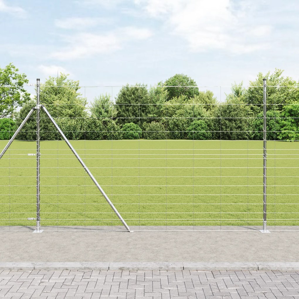 Cerca de Campo vidaXL 1,6x25 m Aço Galvanizado