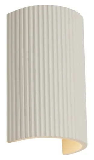 Candeeiro de Parede Escandinavo Bege Semicírculo 2-Luzes - Plaster