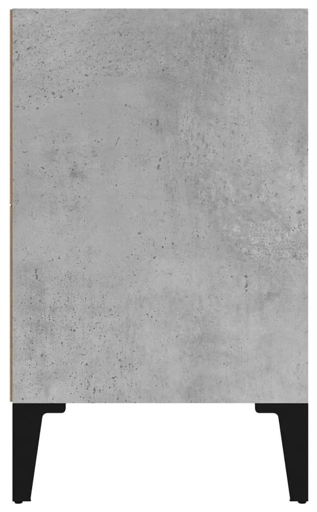 Mesa de cabeceira c/ pernas em metal 40x30x50 cm cinza cimento