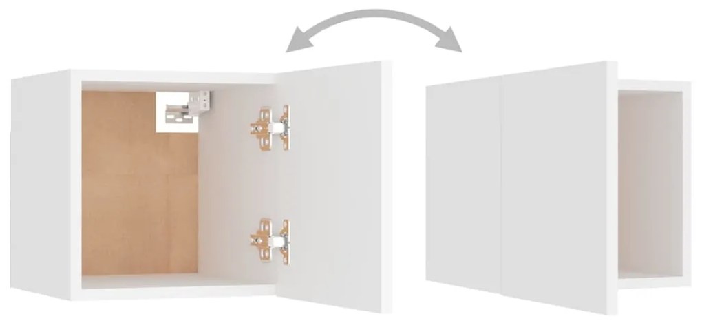 Conjunto de 6 Móveis de Parede de TV Funchal S - Branco - Design Moder