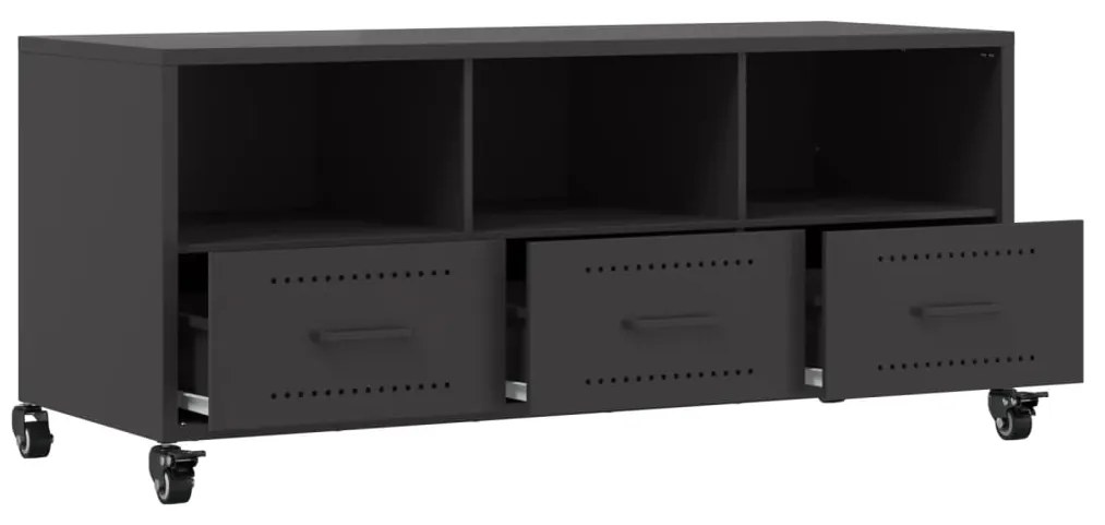 Móvel de TV 100,5x39x43,5 cm aço preto