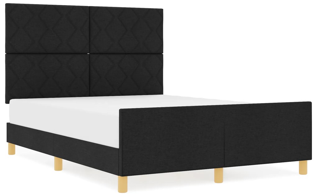 Cama vidaXL Preta 140x200 cm em Tecido