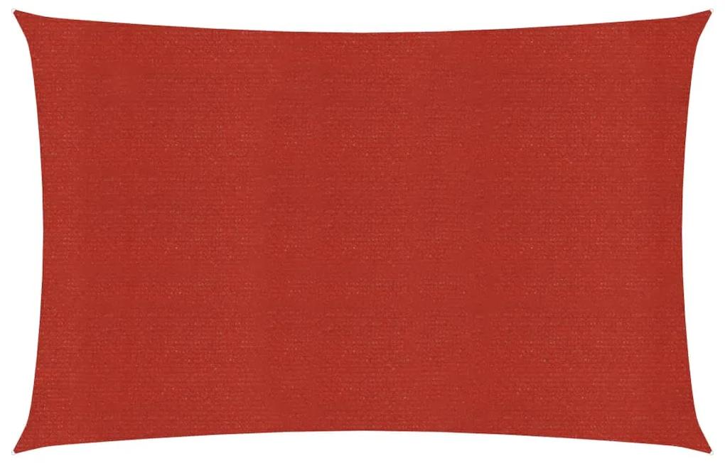 Para-sol estilo vela 160 g/m² 3,5x4,5 m PEAD vermelho