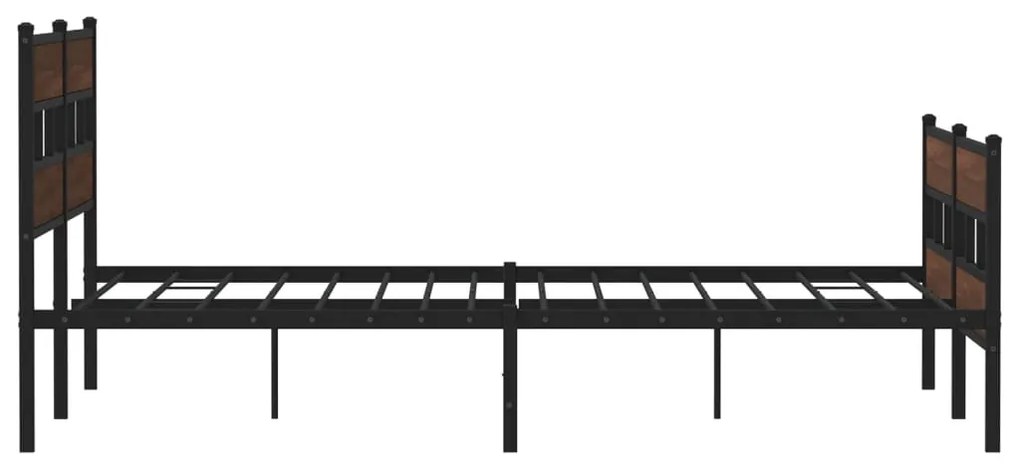Estrutura cama sem colchão 180x200 cm metal carvalho castanho