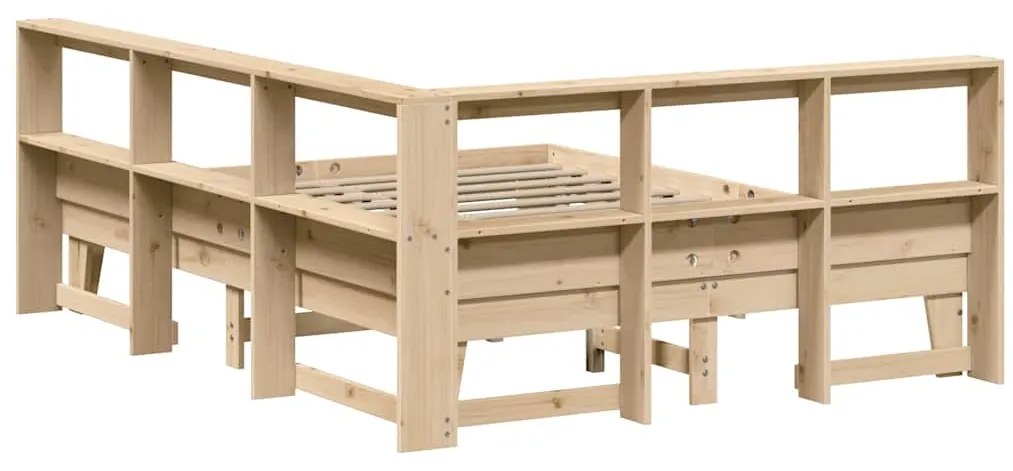 Cama com estante sem colchão 160x200 cm pinho maciço