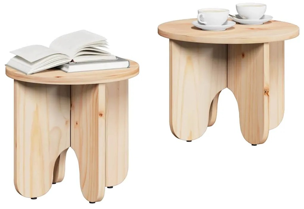 Conjunto de Mesas de Café 2 pcs Natural 39,5 x 39,5 x 30 cm