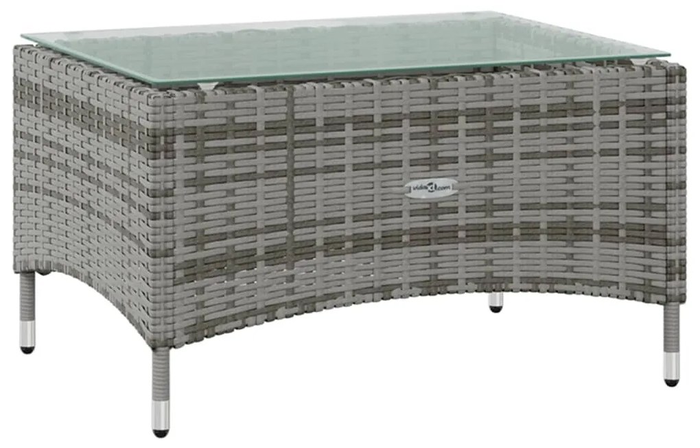 8 pcs conjunto lounge de jardim c/ almofadões vime PE cinzento