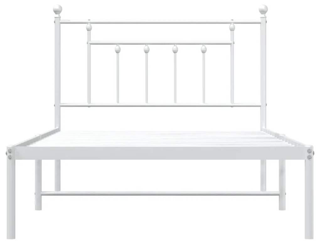 Estrutura de cama em metal com cabeceira 107x203 cm branco