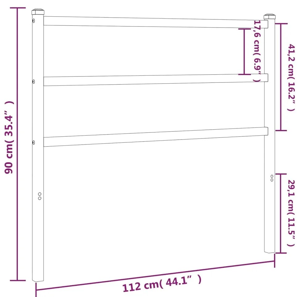 Cabeceira de cama 107 cm metal preto
