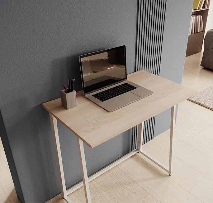 Mesa plegable Galia (80,5cm) blanco y sonoma