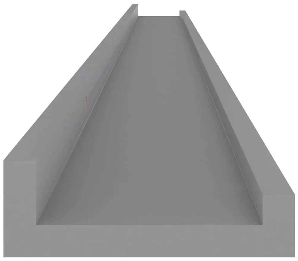 Prateleiras de parede 4 pcs 115x9x3 cm cinzento