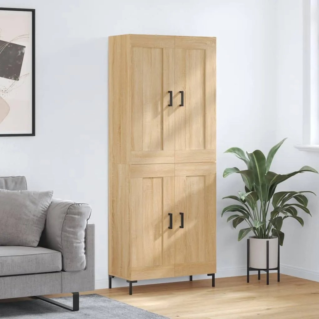 vidaXL Armário alto 69,5x34x180 cm derivados de madeira cor sonoma