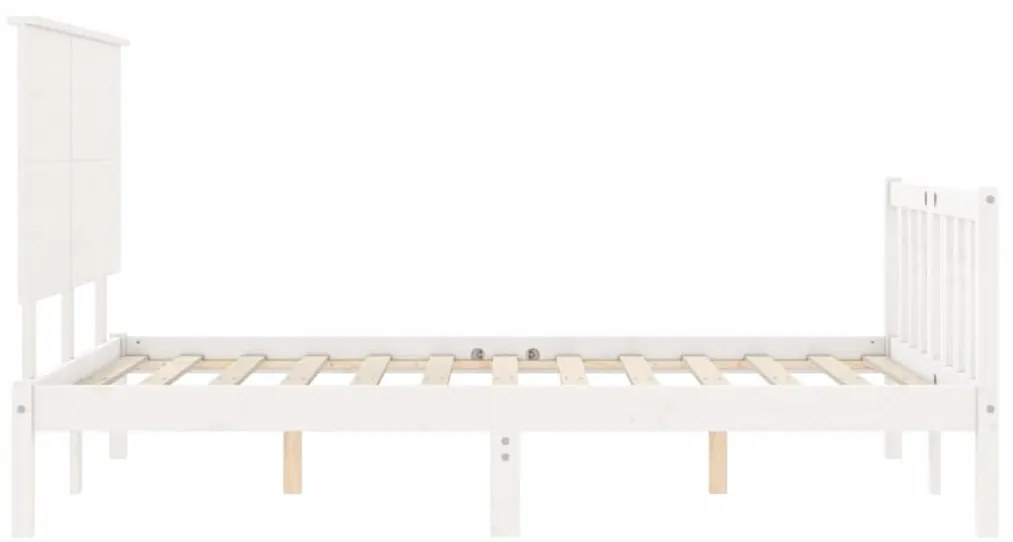Cama sem colchão 200x200 cm madeira de pinho maciça branco