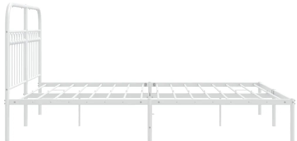 Estrutura de cama com cabeceira 160x200 cm metal branco