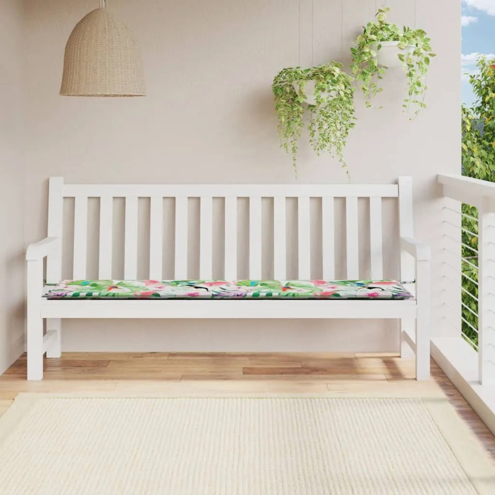 vidaXL Almofadão p/ banco de jardim 200x50x4 cm tecido multicor