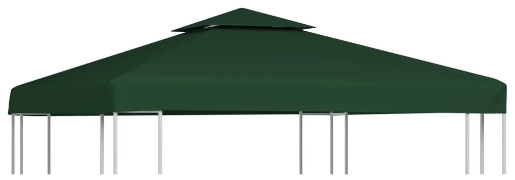 vidaXL Cobertura de substituição p/ gazebo 310 g/m² verde 3x3 m