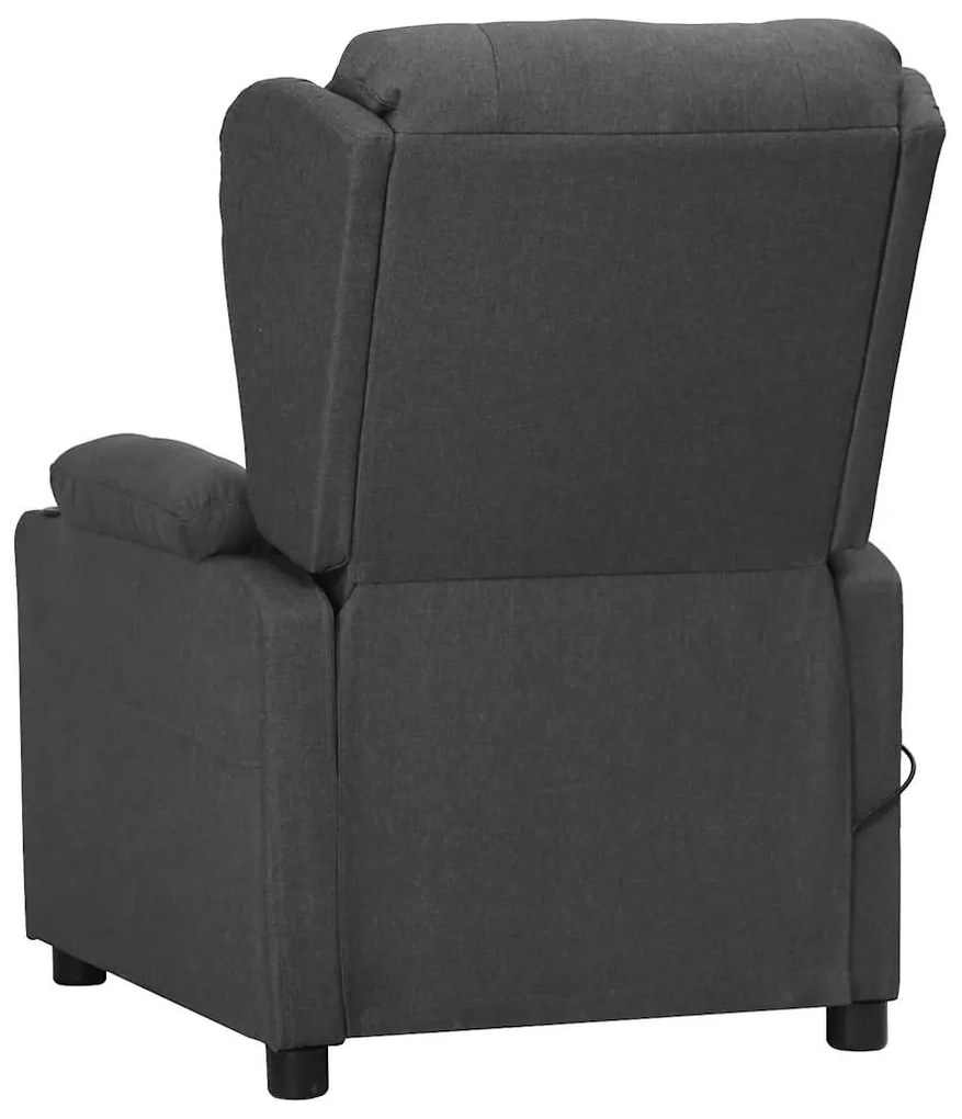 Poltrona de massagens elevatória tecido cinzento-escuro