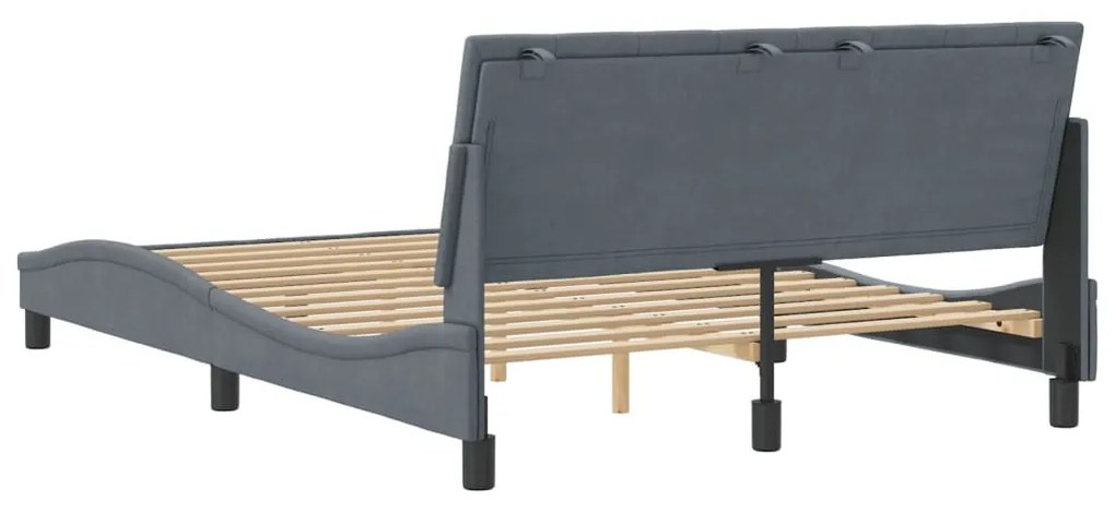 Estrutura de cama sem colchão 140x200 cm veludo cinzento-escuro