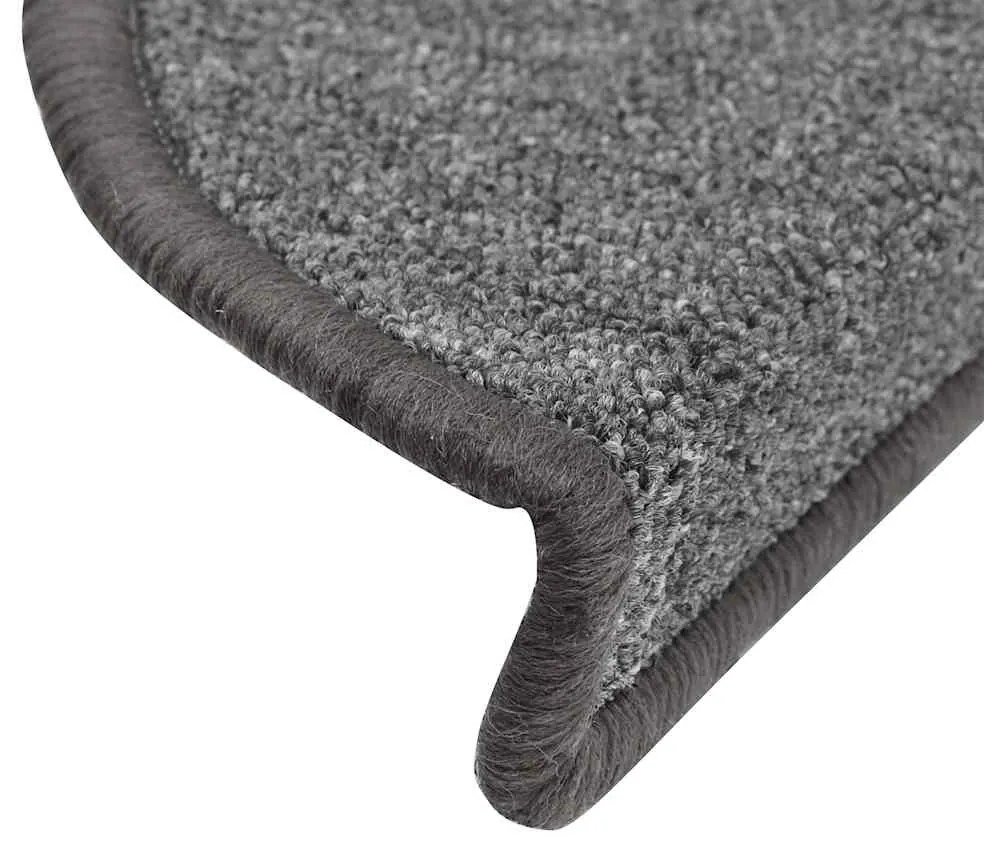 Tapetes de escada 20 pcs 56x17x3 cm cinzento escuro