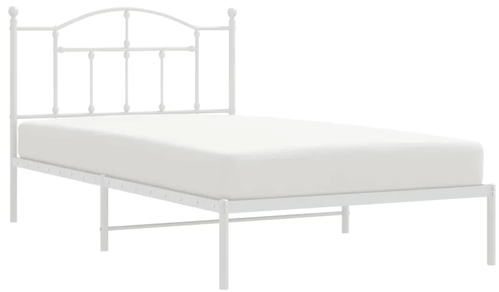 Estrutura de cama em metal com cabeceira 107x203 cm branco