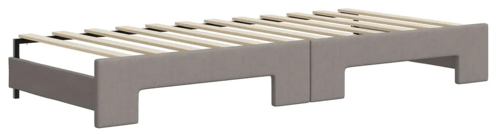 Sofá-cama c/ gavetão/gavetas 90x200 cm tecido cinza-acastanhado