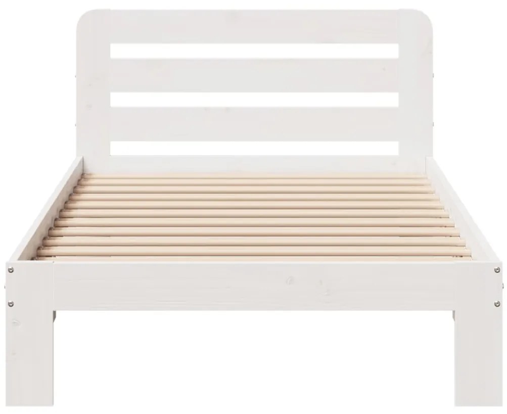 Cama sem colchão 90x190 cm madeira de pinho maciça branco