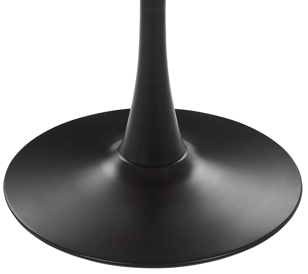 Mesa de jantar redonda castanho claro e preto ⌀ 90 cm BOCA Beliani